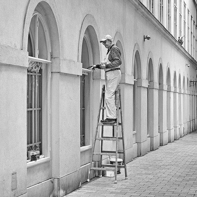 the man on the ladder