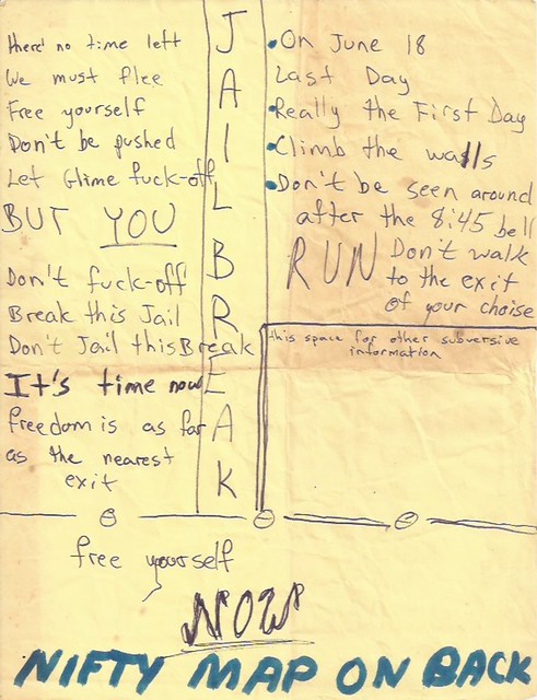 Jailbreak flyer for N. Bethesda Junior High (1): 1970