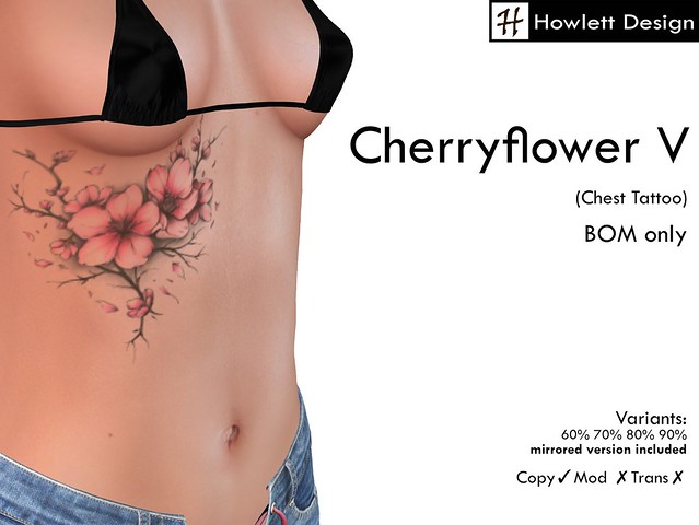 [HDesign] Cherryflower V (Chest Tattoo)