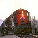  At dawn on Dec. 27, 1984 GP9 2872 leads the outbound Santa Cruz Local over the Pajaro River into Watsonville.