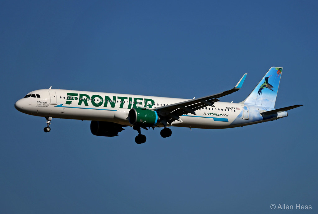 N633FR Frontier Airlines - Stewart the Red-Billed Streamertail, Airbus A321 ----- 2024-0106-044