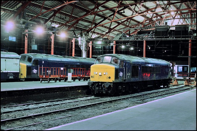Liverpool Lime Street, 45129 (15.43 Newcastle - Liverpool) & 45127, October 28th 1986.