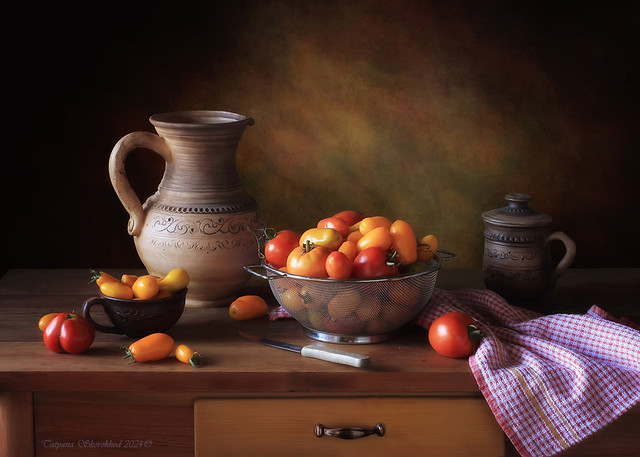 Summer still life with tomatoes