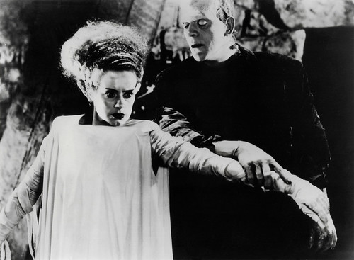 Elsa Lanchester and Boris Karloff in Bride of Frankenstein (1935)