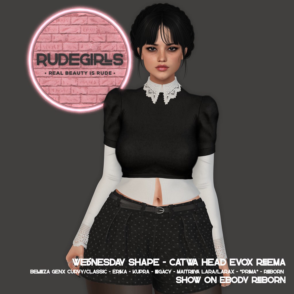 RudeGirls – Wednesday Shape for CATWA HEAD EVOX REEMA