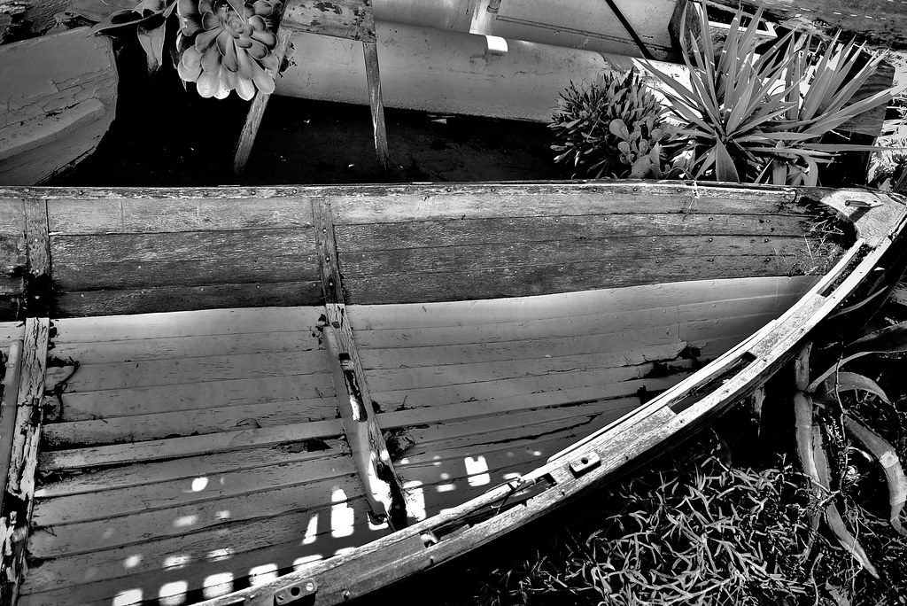 Weathered Boat By Canal In San Rafael