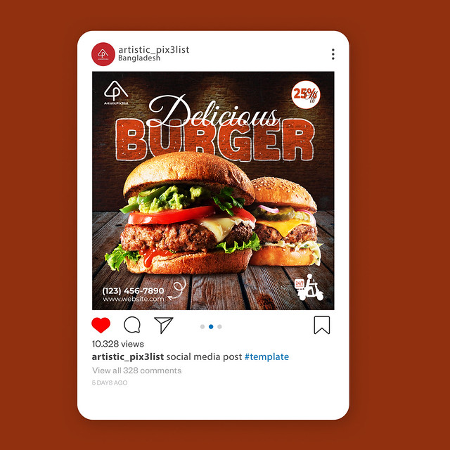 Burger Social Media Post ads