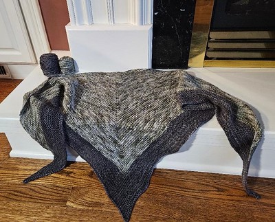 Rita (ritz) knit this Adjacent Shawl by Shaina Bilow for her daughter.