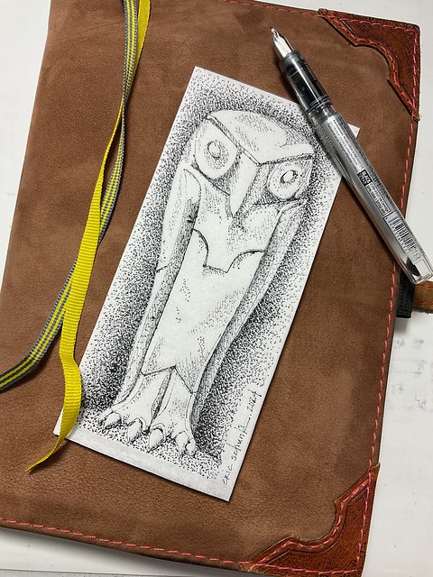 Dots on a napkin - art deco owl sculpture