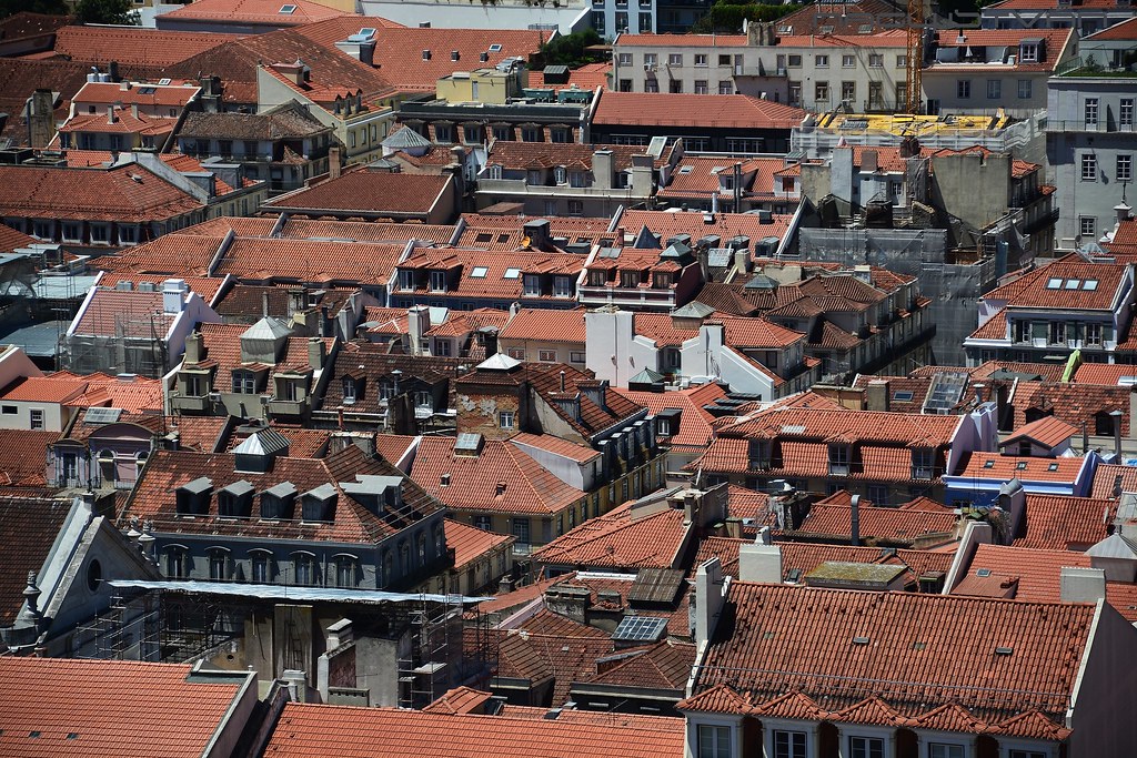 View of Lisbon rooftops  from St George's Castle