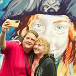 Happy people - mother and daugher mural selfie - RMD | Photographer: Rob McDougall