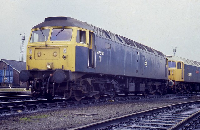 Class 47 (Brush 4) 47275 seen stabled with 47581 at Stratford TMD Open Day in July 1983