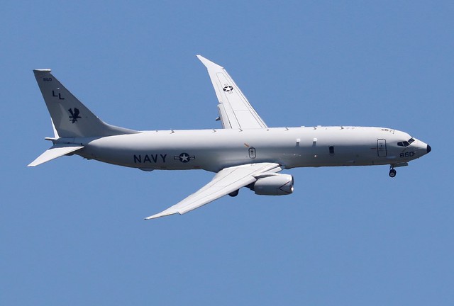 Backyard Shot, P-8A in the Pattern for Runway 18, #168860