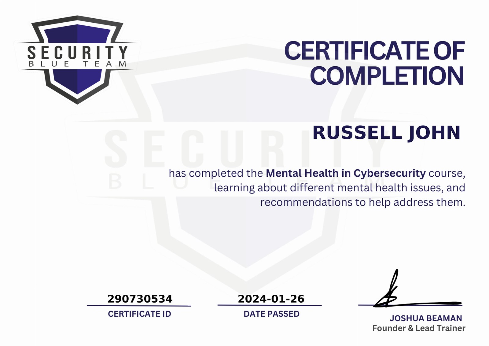 Mental Health in Cybersecurity