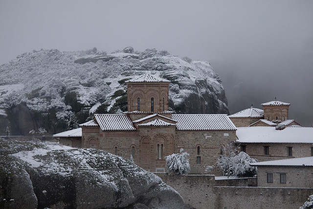 Meteora The Holy Trinity Abbey Dust of Snow