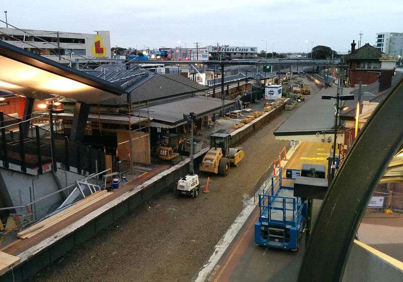 Footscray station during Regional Rail Link works (January 2014)