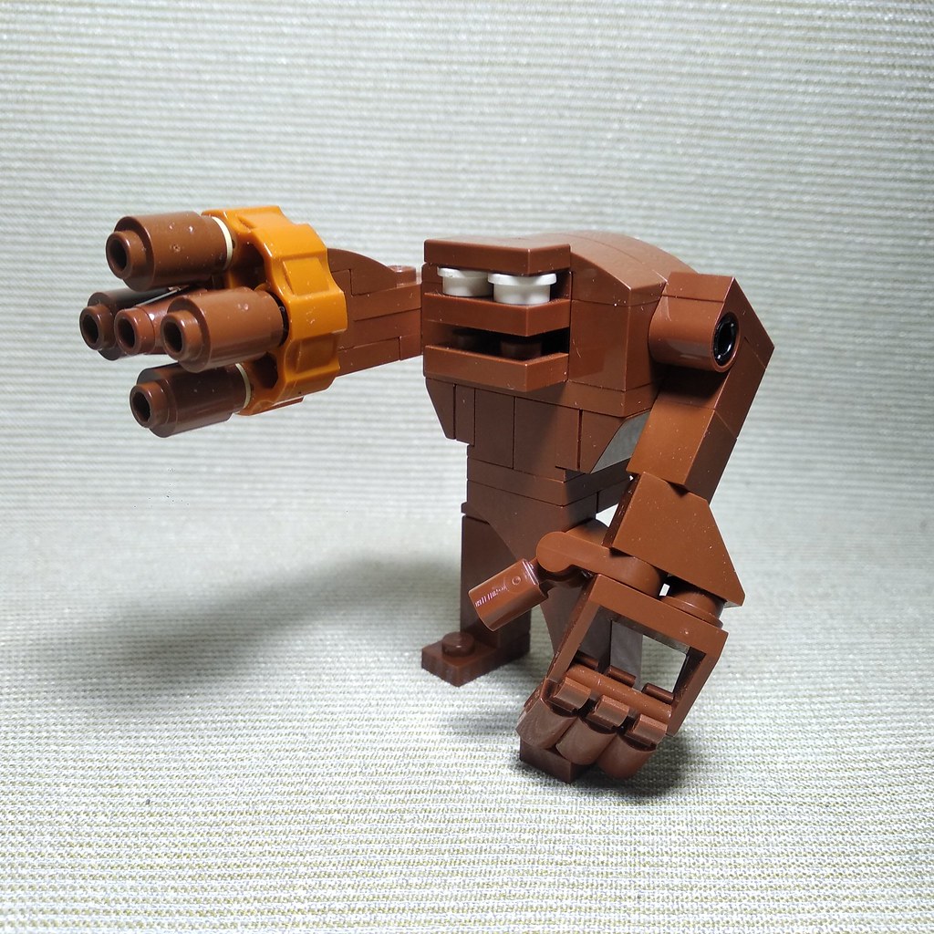 Custom Lego DCAU minifigure - Clayface Gatling gun