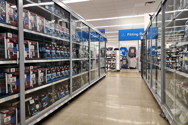 Men's underwear aisle at Walmart in Ellicott City, Maryland