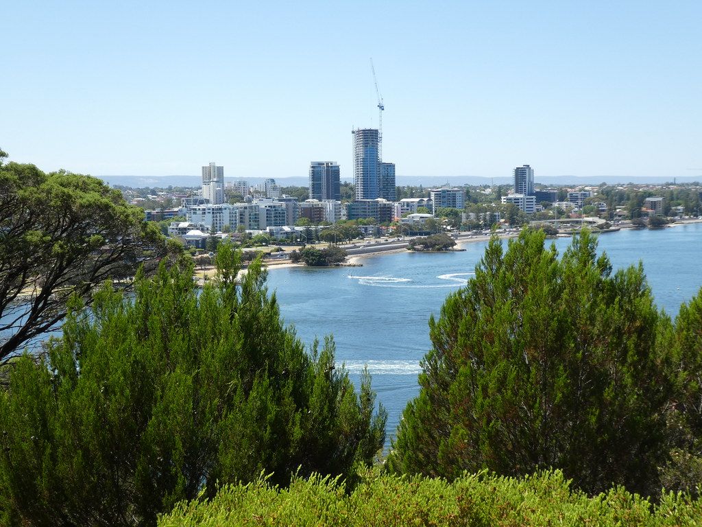 Views across the Swan River to Pertth CBD from Kings Park, Perth