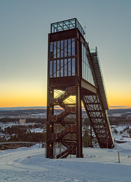 One of the ski-jumping towers in Falun, Sweden