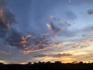 January sunset sky, view from Georgetown, Washington, D.C.