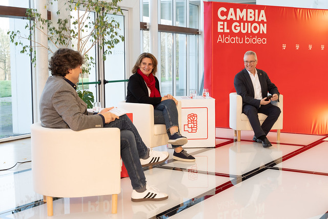 2024.01.27 Teresa Ribera, José Ignacio Asensio y Eneko Andueza en Donostia