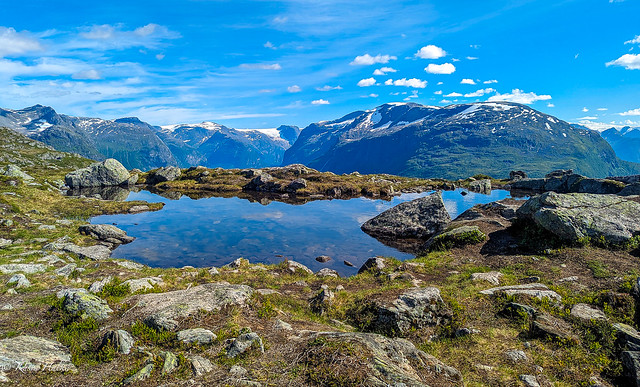 Little pond on top of Mount Hoven, Norway-143609405