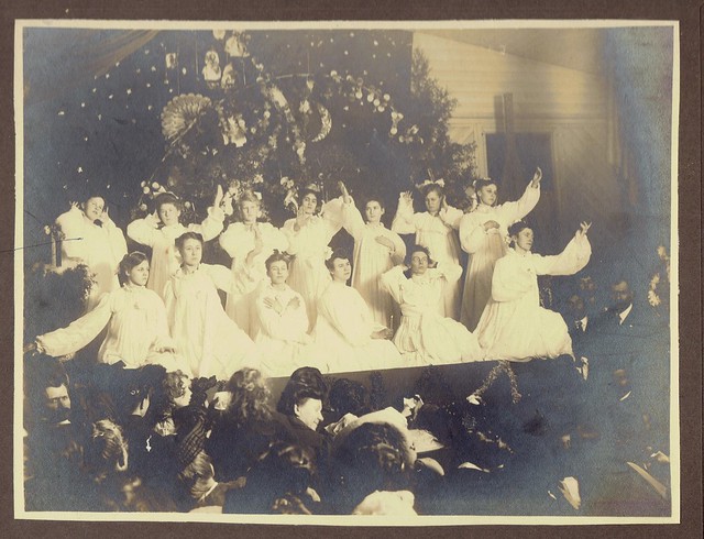 circa 1900, unknown performance; perhaps a Christmas pageant, likely in or near Columbia, South Carolina