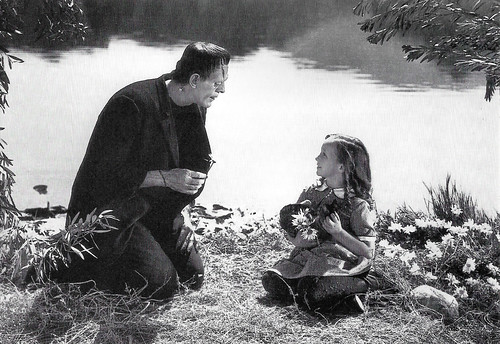 Boris Karloff and Marilyn Harris in Frankenstein (1931)
