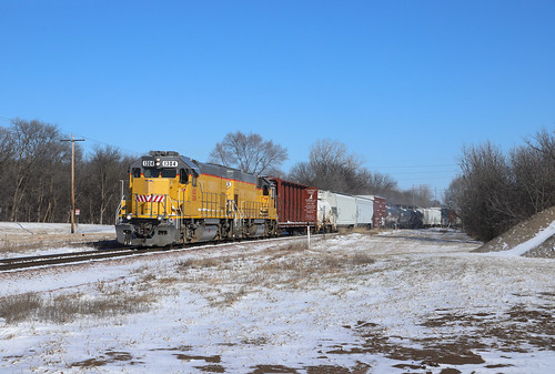 Railfanning below zero A southbound PGR train rolls down the UP Albert Lea main and clears the south yard switch, before making a reverse move into the Northfield yard. 