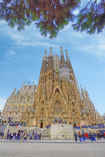 The Sagrada Familia (front), Barcelona Spain