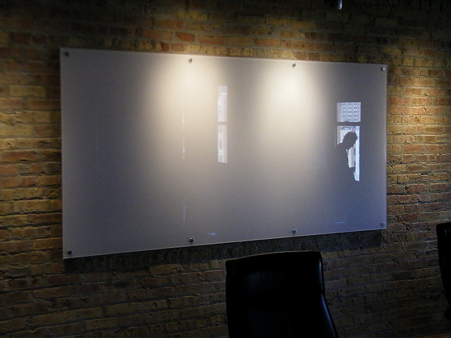 Custom Dry Erase Boards for corporate conference room - Backpainted White to hide texture on wall