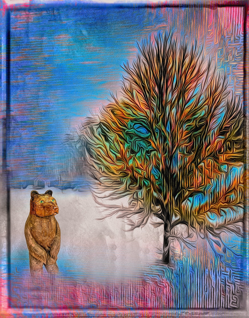 Winter Scene with Bear