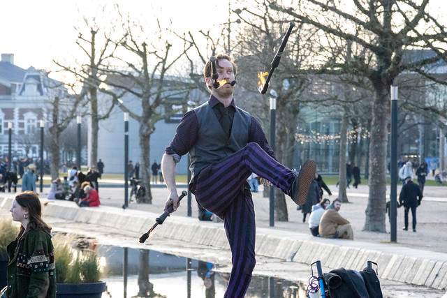 Street entertainer in Amsterdam.