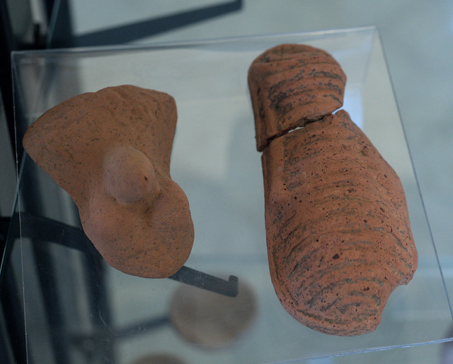 Votive terracotta phallus and uterus from Castro dei Volsci-Colle della Pece