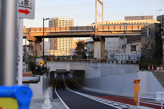 Shinkansen N700 Series Train and Shonan-Shinjuku Line E233 Series Train Running over Futaba Tunnel 4