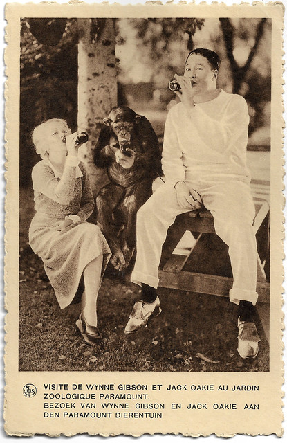 Wynne Gibson, Jack Oakie and Chimpanzee