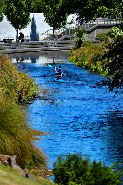 Canoeing on the Avon River, Christchurch, N.Z.
