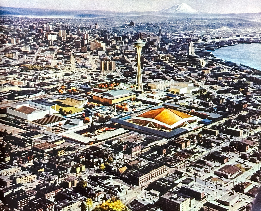 Seattle World’s Fair located in the heart of the city, one mile from the downtown area (1961).