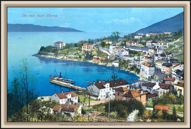 10548 R Ika mit Insel Cherso. Abbazia. No. 605 Abbazia. R. E. C. A. Tomašić & Co. 11338 1.XI.1913.