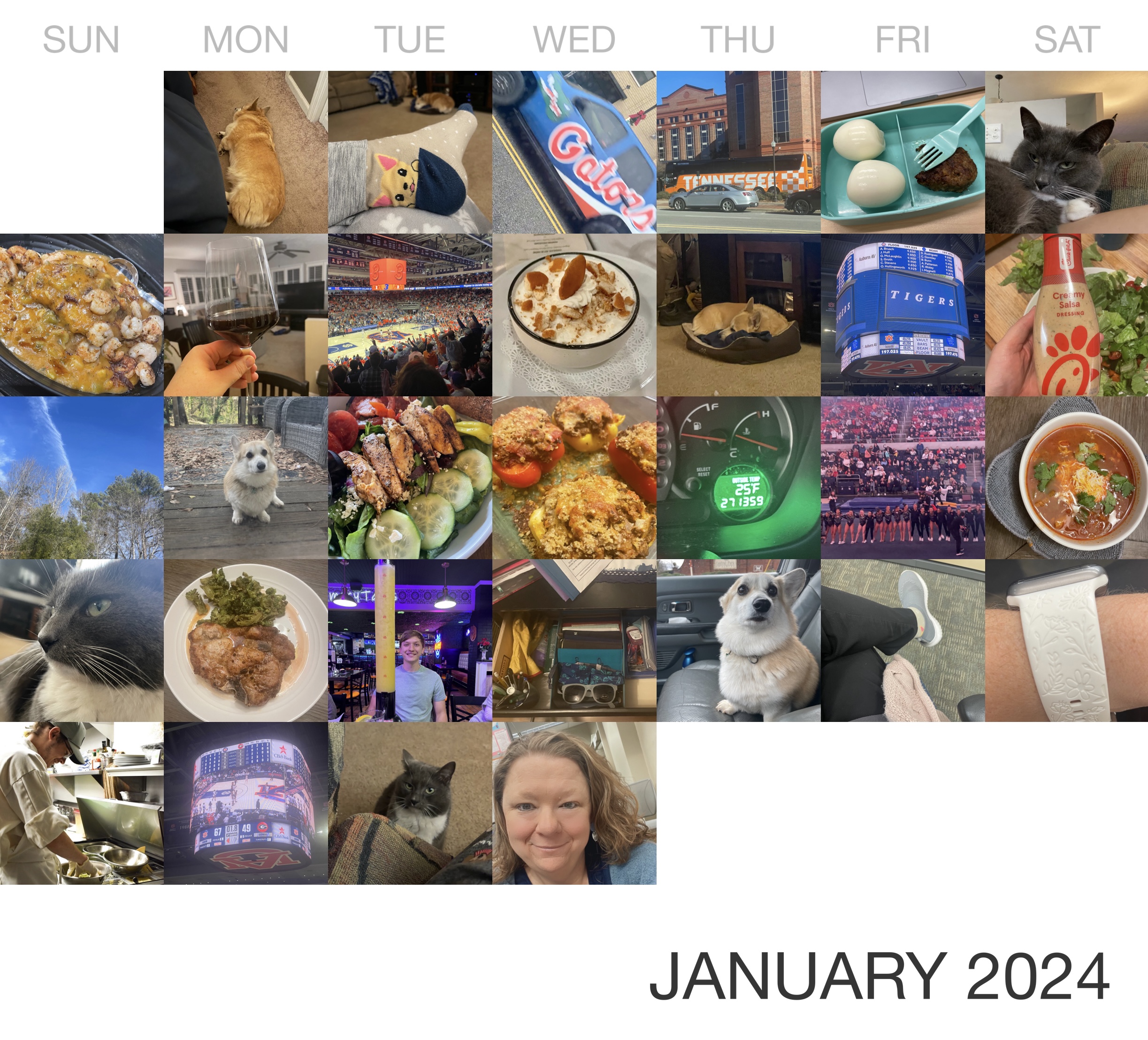 January 2024 Collage - Memories of the Month - Here's a great idea for wrapping up the month with a set of questions to remember how your last month with.  I love going back and reading through what happened throughout the years.