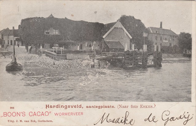 Ansichtkaart - Hardingsveld. aanlegplaats (Uitg. J.M. van Eck, Gorinchem - naar foto Eskes nr. 903 - poststempel 05-11-1909)