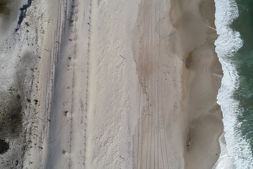 Aerial photo of beach and ocean shoreline