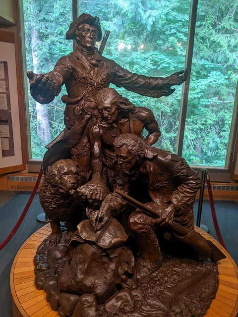 03764 Lewis and Clark sculpture inside the park's Visitor Center