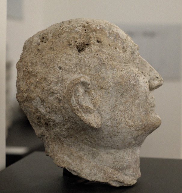 Roman limestone portrait of an older man from Capua, 2