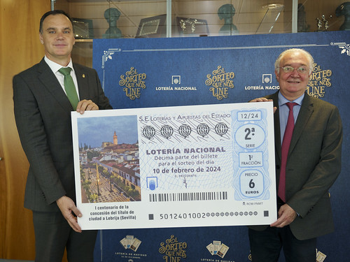 Presentación del décimo de Lotería Nacional dedicado al I Centenario de la concesión del título de ciudad a Lebrija