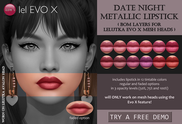 Date Night Metallic Lipstick (Evo X BOM) for FLF
