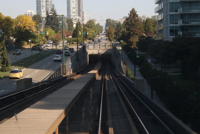 Heading North from Marine Drive Station, going under Cambie Street