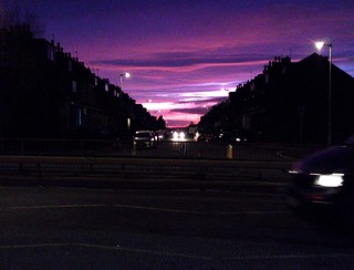 Sunset down Lister Avenue.