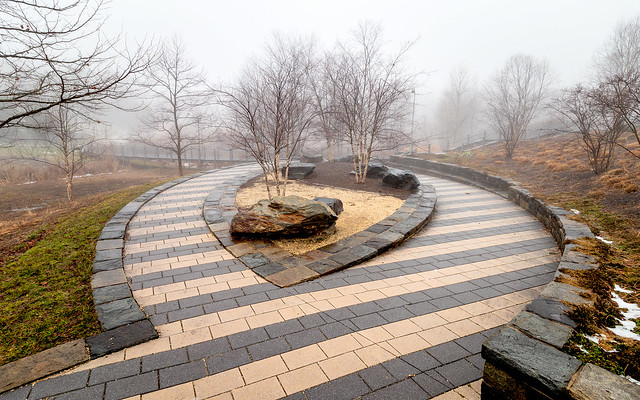 Foggy morning at the Germantown Center Park